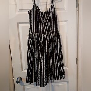 Pinup Couture Jenny in Victorian Stripe PUG Swing Dress Sz Large L